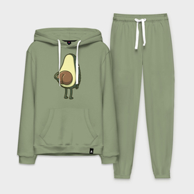 Мужской костюм хлопок с толстовкой с принтом Авокадо с попкой ,  |  | Тематика изображения на принте: 2d | avocado | авокадо | еда | овощи | рисунок | фрукты