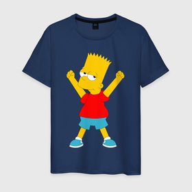 Мужская футболка хлопок с принтом Барт Симпсон в Курске, 100% хлопок | прямой крой, круглый вырез горловины, длина до линии бедер, слегка спущенное плечо. | bart simpson | simpsons | барт | барт симпсон | симпсоны