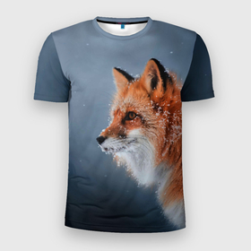 Мужская футболка 3D Slim с принтом Лиса в Белгороде, 100% полиэстер с улучшенными характеристиками | приталенный силуэт, круглая горловина, широкие плечи, сужается к линии бедра | fox | foxy | животное | звери | лиса | лисенок | лисичка | милая | рыжая | фокс