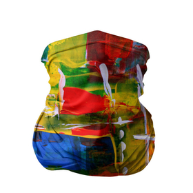 Бандана-труба 3D с принтом КРАСКИ в Петрозаводске, 100% полиэстер, ткань с особыми свойствами — Activecool | плотность 150‒180 г/м2; хорошо тянется, но сохраняет форму | абстракция | краски | молодежное | неформальное | пестрое | цветное