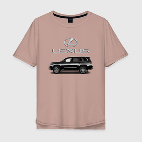 Мужская футболка хлопок Oversize с принтом LEXUS , 100% хлопок | свободный крой, круглый ворот, “спинка” длиннее передней части | car | jeep | lexus | машина | скорость