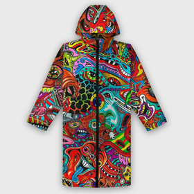 Дождевик унисекс 3D с принтом яркая абстракция bright abstraction в Ухте,  |  | 3d | абстракция | безумие | глаза | кислота | орнамент | узор