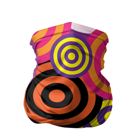 Бандана-труба 3D с принтом Аннотация разноцветных кругов в Курске, 100% полиэстер, ткань с особыми свойствами — Activecool | плотность 150‒180 г/м2; хорошо тянется, но сохраняет форму | абстрация | аннотация | иллюзии | круги | мишени | мишень | разноцветный