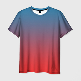 Мужская футболка 3D с принтом Градиентовая в Петрозаводске, 100% полиэфир | прямой крой, круглый вырез горловины, длина до линии бедер | Тематика изображения на принте: в топе | в тренде | градиент | красный | синий