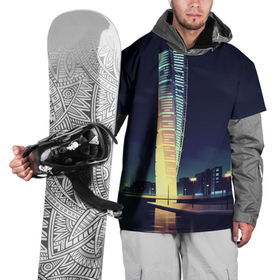 Накидка на куртку 3D с принтом Ночной Город в Тюмени, 100% полиэстер |  | архитектура | город | здания | ночной город