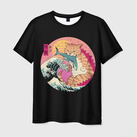 Мужская футболка 3D с принтом CATZILLA , 100% полиэфир | прямой крой, круглый вырез горловины, длина до линии бедер | Тематика изображения на принте: cat | cats | catzilla | godzilla | japan | kaiju | neko | ninja | retro | samurai | shark | wave | yakuza | акула | волна | годзилла | кайдзю | катана | кот | котенок | котзилла | коты | котэ | котята | кошка | неко | ниндзя | ретро | самурай | якудза