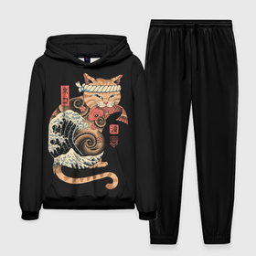 Мужской костюм 3D (с толстовкой) с принтом Cat Wave в Курске,  |  | Тематика изображения на принте: cat | cats | japan | ninja | samurai | shogun | wave | yakuza | волна | катана | кот | котенок | коты | котэ | котята | кошка | ниндзя | самурай | сёгун | якудза | япония