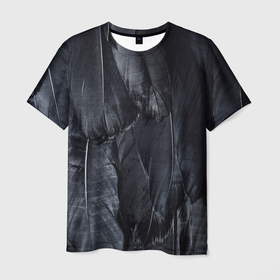 Мужская футболка 3D с принтом ВОРОНА в Санкт-Петербурге, 100% полиэфир | прямой крой, круглый вырез горловины, длина до линии бедер | ворона | готика | мрачное | перья | хайп
