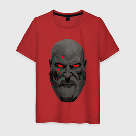Мужская футболка хлопок с принтом Kratos ART в Петрозаводске, 100% хлопок | прямой крой, круглый вырез горловины, длина до линии бедер, слегка спущенное плечо. | gad of war | game | games | god of war | god of wor | атрей | атрэй | бог войны | игра | игры | кратос