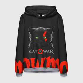 Мужская толстовка 3D с принтом Cat of war , 100% полиэстер | двухслойный капюшон со шнурком для регулировки, мягкие манжеты на рукавах и по низу толстовки, спереди карман-кенгуру с мягким внутренним слоем. | cat | gad of war | game | games | god of war | god of wor | атрей | атрэй | бог войны | игра | игры | кот | котёнок | кошки | кратос