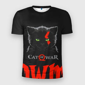 Мужская футболка 3D спортивная с принтом Cat of war , 100% полиэстер с улучшенными характеристиками | приталенный силуэт, круглая горловина, широкие плечи, сужается к линии бедра | Тематика изображения на принте: cat | gad of war | game | games | god of war | god of wor | атрей | атрэй | бог войны | игра | игры | кот | котёнок | кошки | кратос