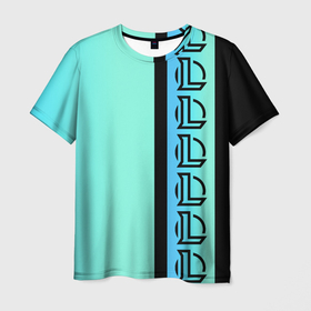 Мужская футболка 3D с принтом League Of Legends (Лого) в Ухте, 100% полиэфир | прямой крой, круглый вырез горловины, длина до линии бедер | Тематика изображения на принте: league of legends | lol | градиент | игра | лого | минимализм | моба игра