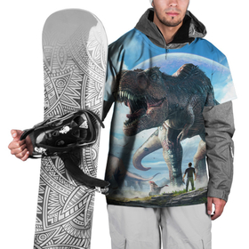 Накидка на куртку 3D с принтом Ark Survival Evolved , 100% полиэстер |  | ark | ark survival | dino | t rex | арк | арк сурвайвал | дино | динозавр | динозавры | спинозавр | тираннозавр