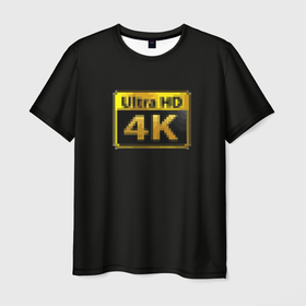 Мужская футболка 3D с принтом UltraHD в Курске, 100% полиэфир | прямой крой, круглый вырез горловины, длина до линии бедер | 4k мем | full hd | hd качество | ultra hd | качество видео | слепой | слепым