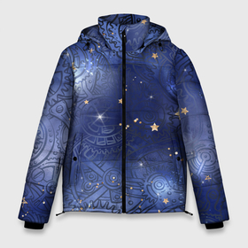 Мужская зимняя куртка 3D с принтом Небо в стиле Стимпанк в Новосибирске, верх — 100% полиэстер; подкладка — 100% полиэстер; утеплитель — 100% полиэстер | длина ниже бедра, свободный силуэт Оверсайз. Есть воротник-стойка, отстегивающийся капюшон и ветрозащитная планка. 

Боковые карманы с листочкой на кнопках и внутренний карман на молнии. | Тематика изображения на принте: steampunk | tdrstpnk | астрономия | брутальный | викторианский | звезды | изобретатель | изобретения | космический | космос | крылья | механизм | механический | небо | рисунок | стиль | схема | чертеж
