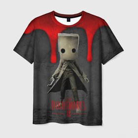 Мужская футболка 3D с принтом Little Nightmares 2 кровь в Санкт-Петербурге, 100% полиэфир | прямой крой, круглый вырез горловины, длина до линии бедер | little nightmares | страшилка | страшная игра | ужас | хоррор