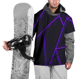 Накидка на куртку 3D с принтом СОТЫ НЕОНОВЫЕ   ГЕОМЕТРИЯ , 100% полиэстер |  | tegunvteg | броня | геометрия | неон | полосы | ромбы | соты | стальная броня | текстура