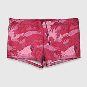 Мужские купальные плавки 3D с принтом розовые фламинго  в Тюмени, Полиэстер 85%, Спандекс 15% |  | flamingo | птицы | розовый | фламинго