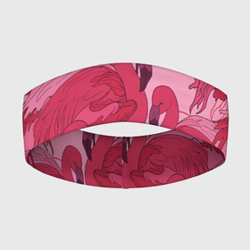 Повязка на голову 3D с принтом розовые фламинго ,  |  | flamingo | птицы | розовый | фламинго