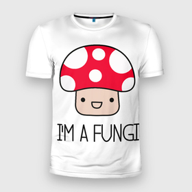 Мужская футболка 3D Slim с принтом Грибочек в Кировске, 100% полиэстер с улучшенными характеристиками | приталенный силуэт, круглая горловина, широкие плечи, сужается к линии бедра | fungi | im a fungi | mushroom | гриб | грибок | грибочек. | грибчанский | я гриб