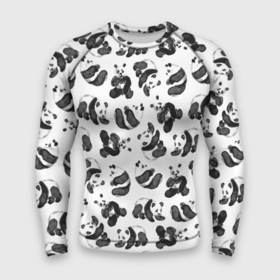 Мужской рашгард 3D с принтом Акварельные панды паттерн в Тюмени,  |  | art | black white | cute | funny panda | panda | pandas | pattern | watercolor | акварель | акварельный рисунок | арт | детский рисунок | маленькие панды | медведи | медвежата | милые панды | мишки | панда | пандочка | пандочки | узор