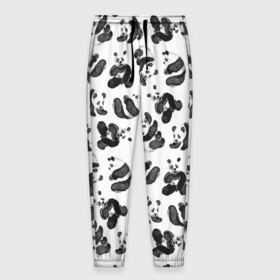 Мужские брюки 3D с принтом Акварельные панды паттерн , 100% полиэстер | манжеты по низу, эластичный пояс регулируется шнурком, по бокам два кармана без застежек, внутренняя часть кармана из мелкой сетки | art | black white | cute | funny panda | panda | pandas | pattern | watercolor | акварель | акварельный рисунок | арт | детский рисунок | маленькие панды | медведи | медвежата | милые панды | мишки | панда | пандочка | пандочки | узор