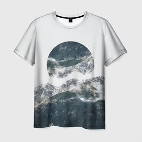 Мужская футболка 3D с принтом Вершина Горы в Белгороде, 100% полиэфир | прямой крой, круглый вырез горловины, длина до линии бедер | воздух | горы | женская | молодеж | мужская | отдых | пейзаж | природа | свобода