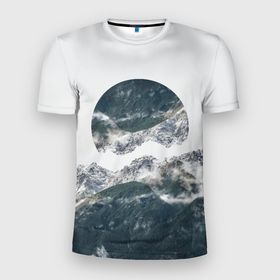 Мужская футболка 3D Slim с принтом Вершина Горы в Санкт-Петербурге, 100% полиэстер с улучшенными характеристиками | приталенный силуэт, круглая горловина, широкие плечи, сужается к линии бедра | воздух | горы | женская | молодеж | мужская | отдых | пейзаж | природа | свобода