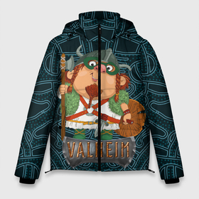 Мужская зимняя куртка 3D с принтом Valheim веселый викинг в Новосибирске, верх — 100% полиэстер; подкладка — 100% полиэстер; утеплитель — 100% полиэстер | длина ниже бедра, свободный силуэт Оверсайз. Есть воротник-стойка, отстегивающийся капюшон и ветрозащитная планка. 

Боковые карманы с листочкой на кнопках и внутренний карман на молнии. | fantasy | mmo | valheim | valve | валхейм | вальхейм | викинги | выживалка | игра | королевская битва | ммо | ролевая игра | фэнтази