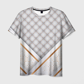 Мужская футболка 3D с принтом Luxury white  Gold в Тюмени, 100% полиэфир | прямой крой, круглый вырез горловины, длина до линии бедер | luxury | versace | vip | абстракция | версаче | вип | золото | паттерн | роскошь | текстуры
