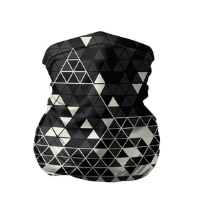 Бандана-труба 3D с принтом Абстракция , 100% полиэстер, ткань с особыми свойствами — Activecool | плотность 150‒180 г/м2; хорошо тянется, но сохраняет форму | абстракция | арт | белый | вектор | векторный рисунок | рисунок | треугольник | треугольники | чёрно белый | чёрный