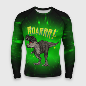 Мужской рашгард 3D с принтом Roarrr Динозавр T rex ,  |  | dino | dinosaur | roar | t rex | динозавр | роар | тирекс | трекс