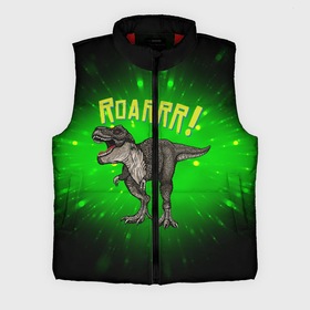 Мужской жилет утепленный 3D с принтом Roarrr Динозавр T rex ,  |  | dino | dinosaur | roar | t rex | динозавр | роар | тирекс | трекс
