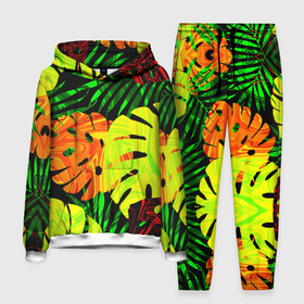 Мужской костюм 3D (с толстовкой) с принтом ЛИСТЬЯ ,  |  | summer | джунгли | зелень | кислотный | лесной | летний принт | лето | листья папоротника | огненный | пальмовые листья | пальмы | папоротник | свежий | стильный | тренд | тропики | тропический камуфляж