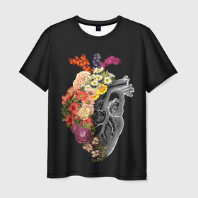 Мужская футболка 3D с принтом Natural Heart Dual в Кировске, 100% полиэфир | прямой крой, круглый вырез горловины, длина до линии бедер | 8 | flower | flowers | garden | heart | natural | symbiote | день | женский | марта | международный | природа | растения | сердце | симбиот | цветы