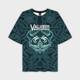 Мужская футболка oversize 3D с принтом Valheim шлем с рогами ,  |  | fantasy | mmo | valheim | valve | валхейм | вальхейм | викинги | выживалка | игра | королевская битва | ммо | ролевая игра | фэнтази