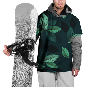 Накидка на куртку 3D с принтом листва в Екатеринбурге, 100% полиэстер |  | зелень | лист | листва | листик | листья | растения