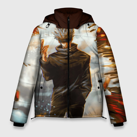 Мужская зимняя куртка 3D с принтом Магическая битва в Белгороде, верх — 100% полиэстер; подкладка — 100% полиэстер; утеплитель — 100% полиэстер | длина ниже бедра, свободный силуэт Оверсайз. Есть воротник-стойка, отстегивающийся капюшон и ветрозащитная планка. 

Боковые карманы с листочкой на кнопках и внутренний карман на молнии. | Тематика изображения на принте: anime | jujutsu kaisen | manga | sorcery fight | аниме | годжо сатору | итадори юдзи | магическая битва | манга