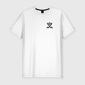 Мужская футболка хлопок Slim с принтом Хляби Небесные, цвет чёрный в Новосибирске, 92% хлопок, 8% лайкра | приталенный силуэт, круглый вырез ворота, длина до линии бедра, короткий рукав | Тематика изображения на принте: небесные | оберег | символ | хляби