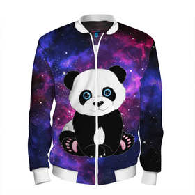 Мужской бомбер 3D с принтом Space Panda в Курске, 100% полиэстер | застегивается на молнию, по бокам два кармана без застежек, по низу бомбера и на воротнике - эластичная резинка | animal | bear | panda | space | star | вселенная | галактика | животные | звёзды | космос | медведь | миша | панда