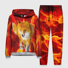 Мужской костюм 3D (с толстовкой) с принтом Fire Fox в Белгороде,  |  | animal | fire | fox | texture | битва огней | животные | лис | лиса | огонь | пламя | стихия | текстура