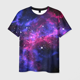 Мужская футболка 3D с принтом Distant space , 100% полиэфир | прямой крой, круглый вырез горловины, длина до линии бедер | abstract | space | star | texture | абстракция | астрономия | вселенная | галактика | геометрия | звёзды | космос | краски | паттерн | полигоны | текстура