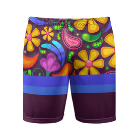 Мужские шорты спортивные с принтом Мультяшные Цветы в Курске,  |  | линии | минимализм | мультяшные цветы | полосы | рисунок | узоры | цветы