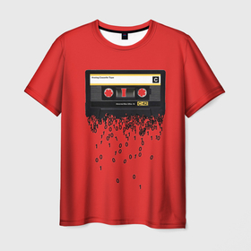 Мужская футболка 3D с принтом The death of the cassette tape в Новосибирске, 100% полиэфир | прямой крой, круглый вырез горловины, длина до линии бедер | 80 | 90 | age | death | epoch | era | retro | tape | гибель | двоичный | кассета | кассеты | код | компьютер | компьютеризация | переход | программирование | уходящая | ушедшая | цифровая | цифровой | эра