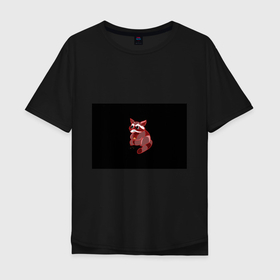 Мужская футболка хлопок Oversize с принтом Сердитый енотик в Курске, 100% хлопок | свободный крой, круглый ворот, “спинка” длиннее передней части | еда | енот | животное | звери | печенька