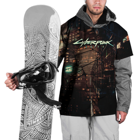 Накидка на куртку 3D с принтом Киберпанк - Город в паутинке , 100% полиэстер |  | Тематика изображения на принте: cyberpunk 2077 | видеоигры | киберпанк | лого | научная фантастика | прогресс | технологии | фантастика