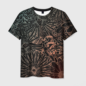 Мужская футболка 3D с принтом Неон в Цветок , 100% полиэфир | прямой крой, круглый вырез горловины, длина до линии бедер | sadegh molaahmadi | геометрия неоновой полосы | молодость неон | неоновое пространство | цветные клетки в неоне