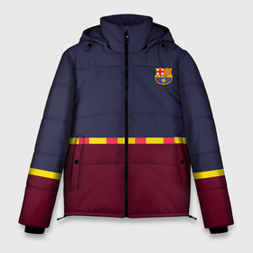 Мужская зимняя куртка 3D с принтом FC Barcelona | Flag and team Logo (2021 22) в Санкт-Петербурге, верх — 100% полиэстер; подкладка — 100% полиэстер; утеплитель — 100% полиэстер | длина ниже бедра, свободный силуэт Оверсайз. Есть воротник-стойка, отстегивающийся капюшон и ветрозащитная планка. 

Боковые карманы с листочкой на кнопках и внутренний карман на молнии. | 0x000000123 | barca | barcelona | elclasico | la liga | messi | pre match | барса | барселона | классико | месси