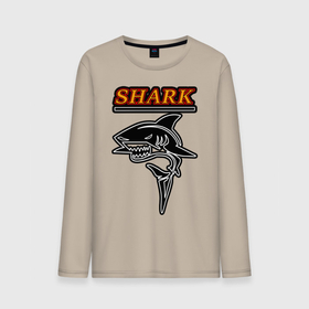Мужской лонгслив хлопок с принтом Shark в городе Новоалтайск, 100% хлопок |  | fish | shark | акула | морской хищник | рыба | хищник