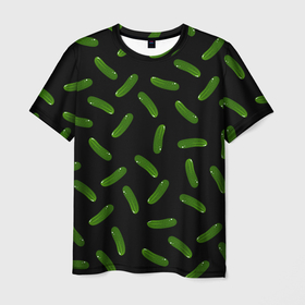 Мужская футболка 3D с принтом Огуречный паттерн в Белгороде, 100% полиэфир | прямой крой, круглый вырез горловины, длина до линии бедер | Тематика изображения на принте: cucumber | food | еда | овощ | огурцы | паттерн | узор